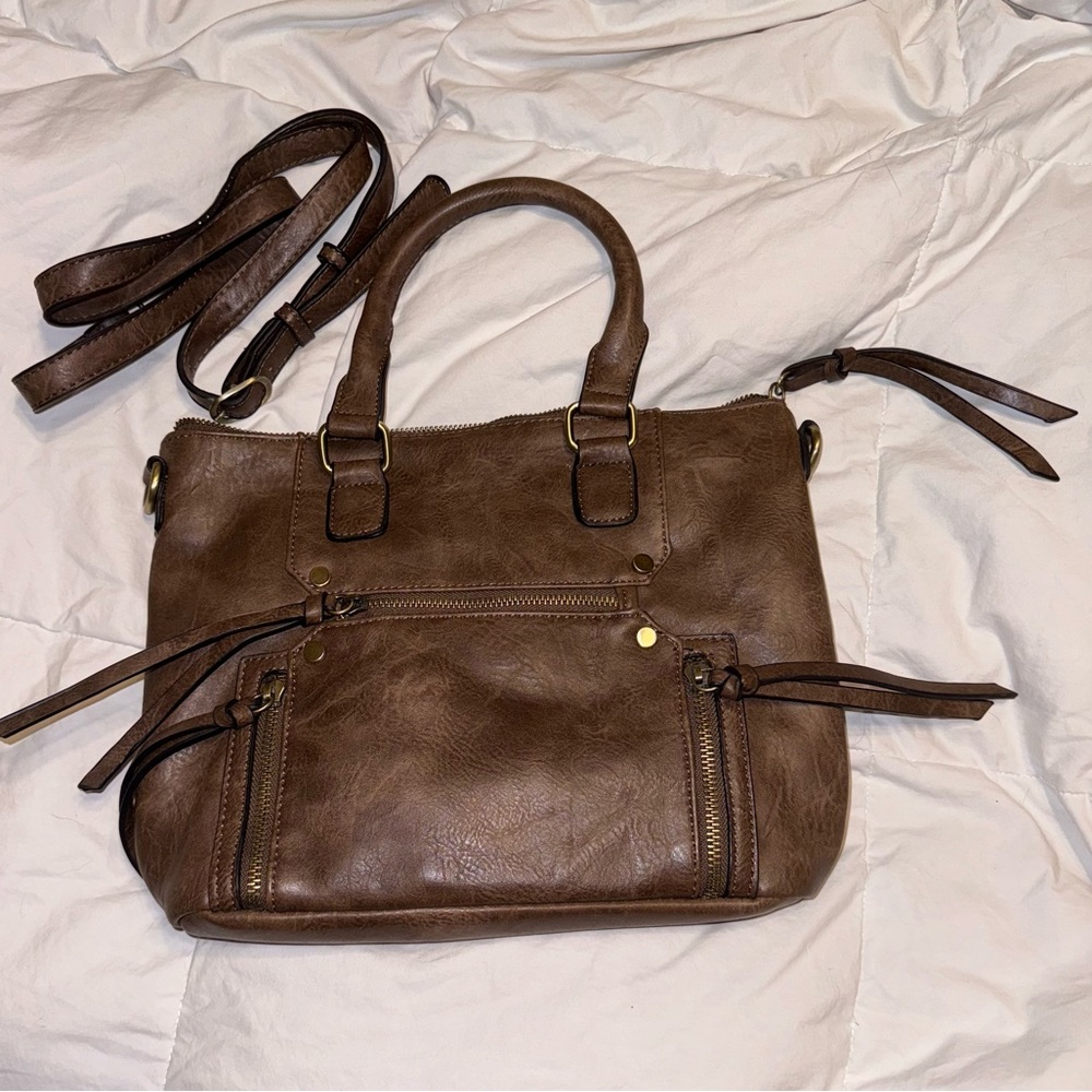 Anthropologie Leather Crossbody Satchel Handbag